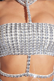 Sparkle on Rhinestone Top in White