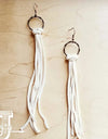 Tara Leather Earrings in Ivory