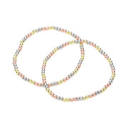 2PCS - Stainless Steel Ball Stretch Multi Layered Bracelets