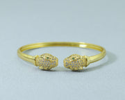 CZ Leopard Head Bangle Bracelet, Sku#LD220