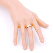 Stone Embellished Stainless Steel Band Ring