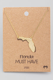 Florida State Necklace in Gold