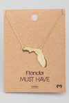 Florida State Necklace in Gold