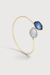 Agate Duo Cuff with White & Blue Natural Stones