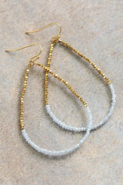 Preston Beaded Earrings in Pale Grey