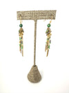 Green Beaded & Fringe Earrings