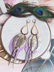 Allie Lavender Leather Earrings