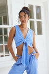 Lotus Top in Azure