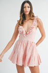 Raven Ruffled Romper in Pink