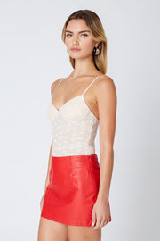 Maddie Red Faux Leather Skirt