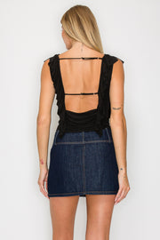 Anita Rouched Top in Black