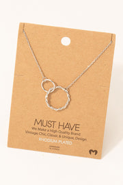 Double Circle Necklace in Silver