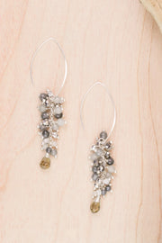 Silver Cluster Beaded Earrings