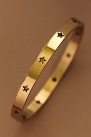 18K Waterproof Non-Tarnish Stainless Steel Bangle with Stars