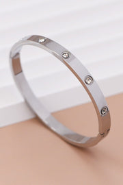 Waterproof Non-Tarnish Stainless Steel Bangle with Bling