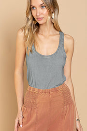 Maddie Studded Tank in Grey