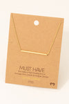 Thin Bar Pendant Necklace in Gold