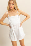Allie Romper Overall in White