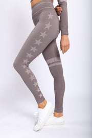 Stars and Stripes Leggings in Charcoal