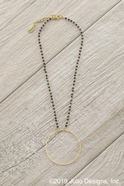 Becki Hoop Necklace in Black
