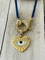 Blue Eye & Heart Necklace
